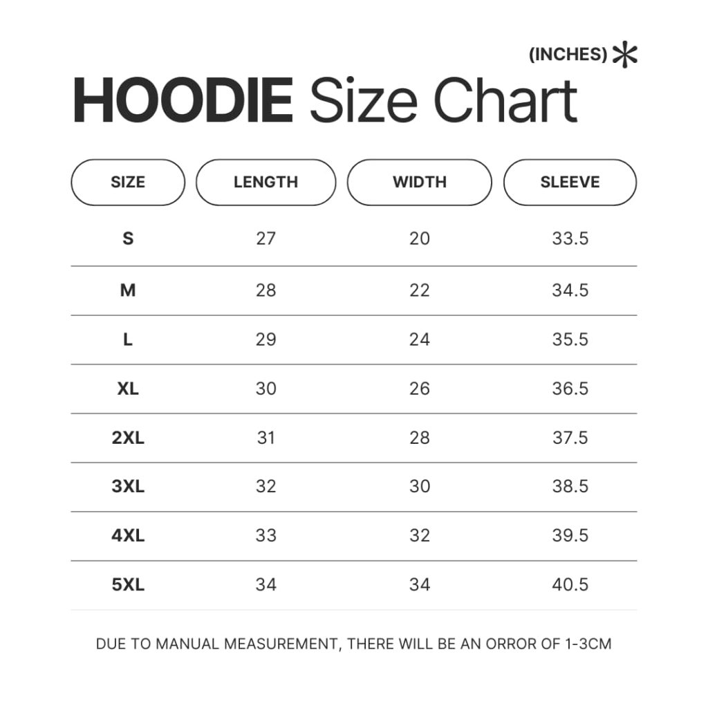 Hoodie Size Chart - Rainbow Six Siege Store